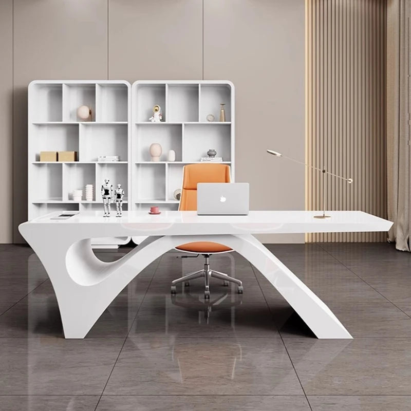 Storage Writing White Desk Desktop Study Workbench Office Desk Executive Computer Tavolo Scrivania Ufficio Office Furniture