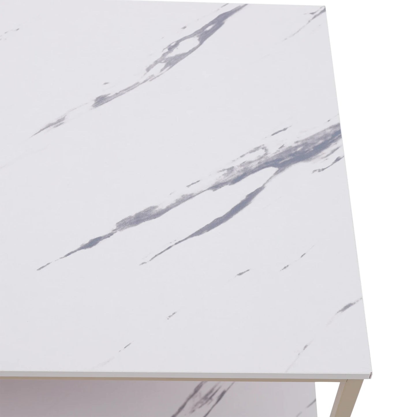 Modern White Faux Marble Coffee Table