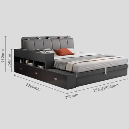 Storage Bedroom King Bed Double Unique Multifunctional Queen King Bed Smart Lounge Somieres Y Marcos De Cama Salon Furniture