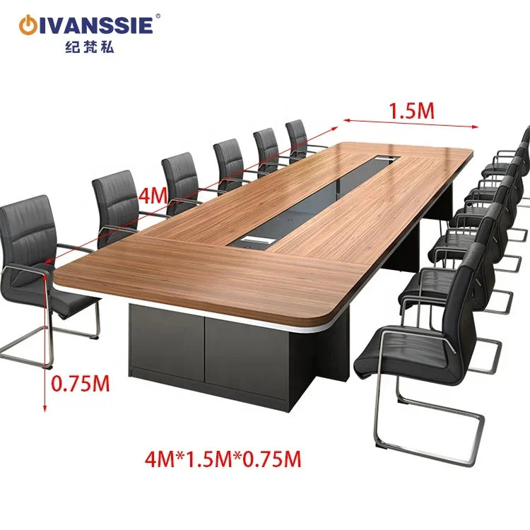 High end wooden 20 person modern meeting room table conference office desk