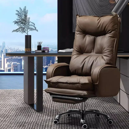 Massage Designer Chair Arm Home Office Lazy Rolling Leather Chair Home Computer Swivel Accent Silla De Escritorio Furniture