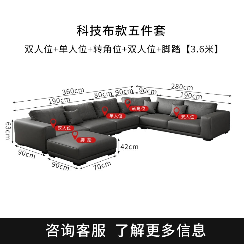 Modern Living Room Sofa Royal Sofa Set Luxury Sectional Technology Fabric Luxury Sleeper Divano Angolare Garden Furniture Sets