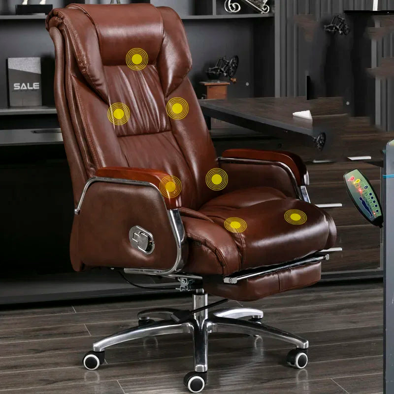 Leather Comfy Office Chair Reading Cushion Luxury Ergonomic Computer Floor Desk Chair Study Sillas De Oficina Rome Furniture