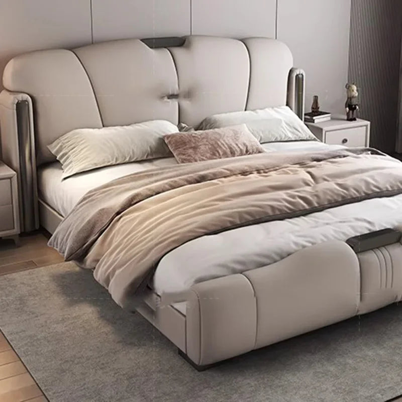 Headboard Frame Double Bed Luxury European King Size Matress Twin Double Bed Hotel Modern Letto Matrimoniale Bedroom Furniture