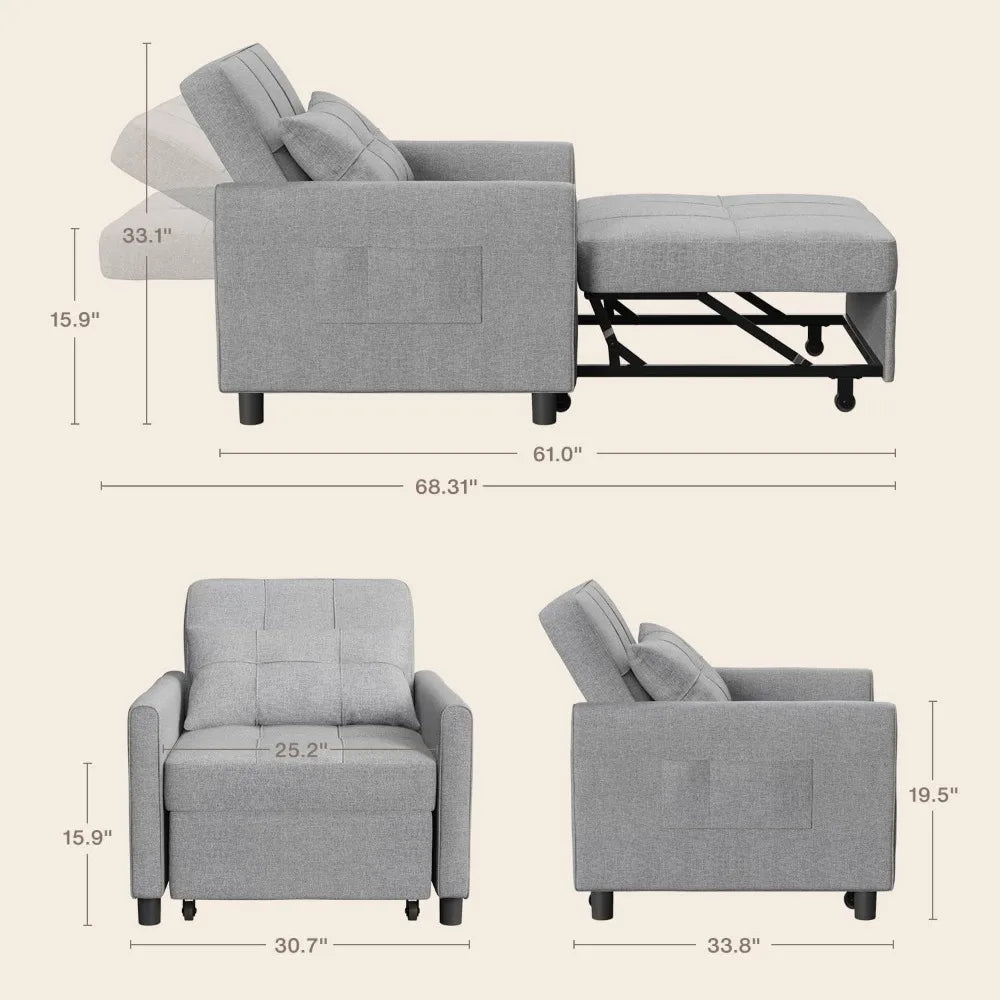 Convertible Sofas Chair 3-in-1