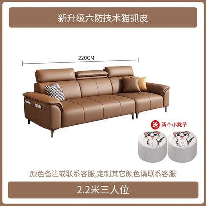 Italian Brown Living Room Sofas Antique Leather Modern Armchair Lazy Sofas Lounges Sleeper Daybed Divano Soggiorno Furniture