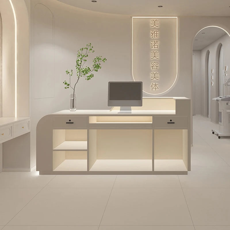 Bureau Reception Salon Desk Luxury Counter Long Column Furniture Modern Store Showcase Stores Church Empfangstheke Churches