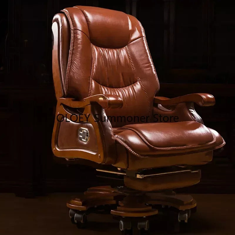 Luxury Massage Chair Office Genuine Leather Comfortable Lounge Nordic Ergonomic Office Chair Silla Oficina Home Furniture