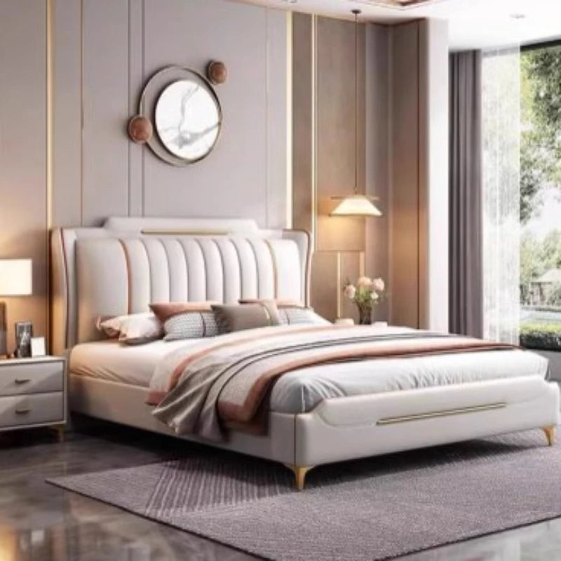 Nordic Modern Double Bed Pretty Pretty Unique Living Room Frame Double Bed Luxury Princess Cama Matrimonial Bedroom Furniture