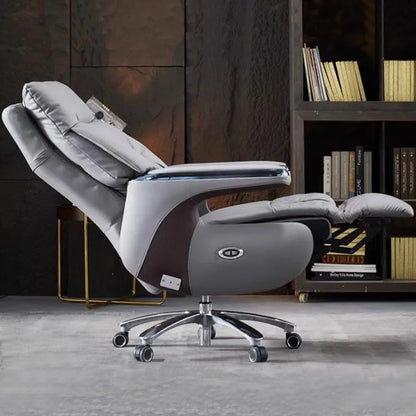 High End Electric Ergonomic Leather Boss Chair Reclining Revolving Executive Manager Chair Home Office Chair