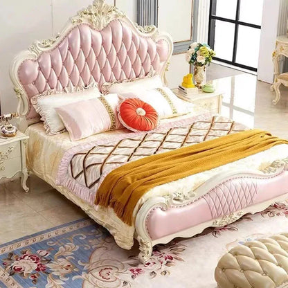 King Size Frame Double Bed Modern Wooden Queen Living Room Double Bed Luxury Princess Cama Matrimonial Bedroom Furniture