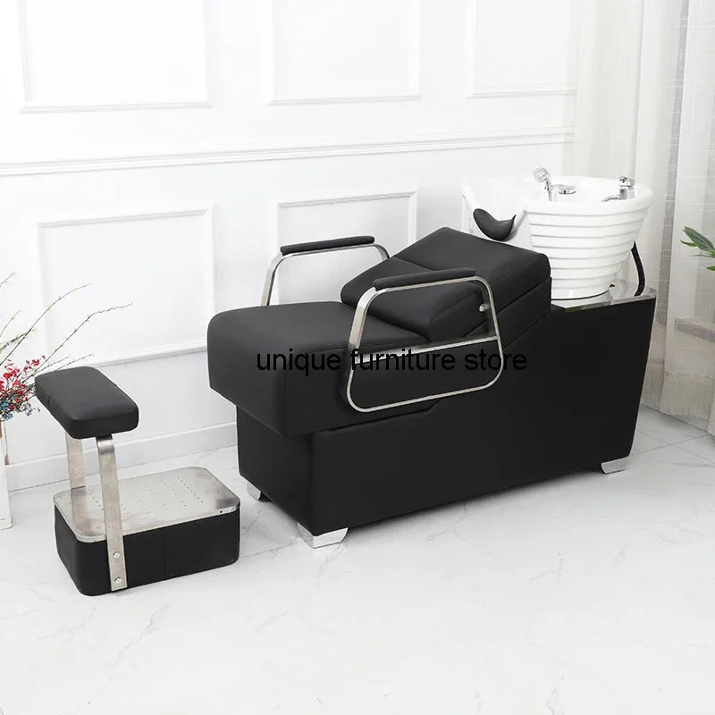 Comfy Luxury Shampoo Bed Salon Washing Hair Beauty Hairdressing Shampoo Bed Massage Design Cadeira De Barbeiro Furniture