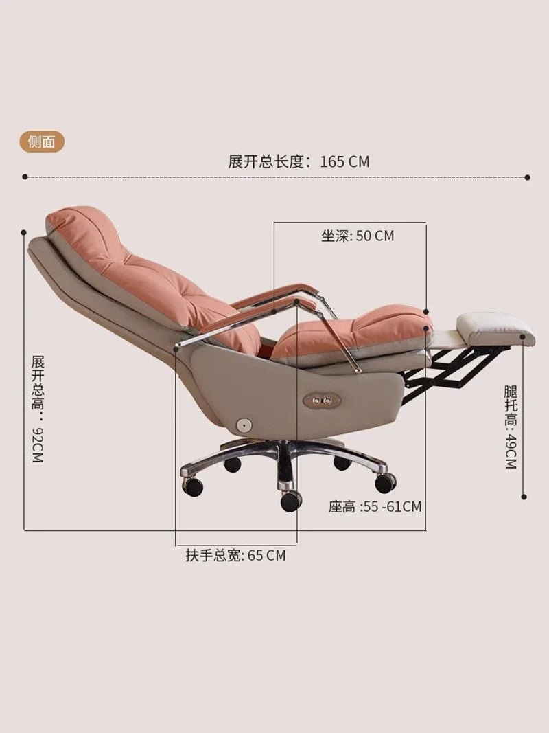 Modern Luxury Office Chair Leather Massage Recliner Executive Boss Office Chair Commerce Silla Escritorio Office Furniture Relax