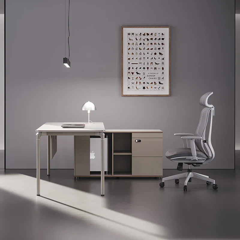 Luxury Work Office Desk Simple Modern White Executive Single President Manager Desk Computer Mesa Office Furniture Executive