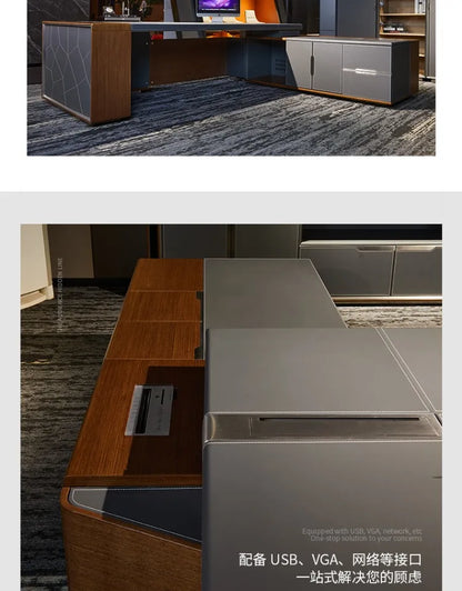 Corner Drawers Office Desk Study Computer Gaming Storage Modern Conference Office Desk Executive Scrivania Legno Furniture HDH