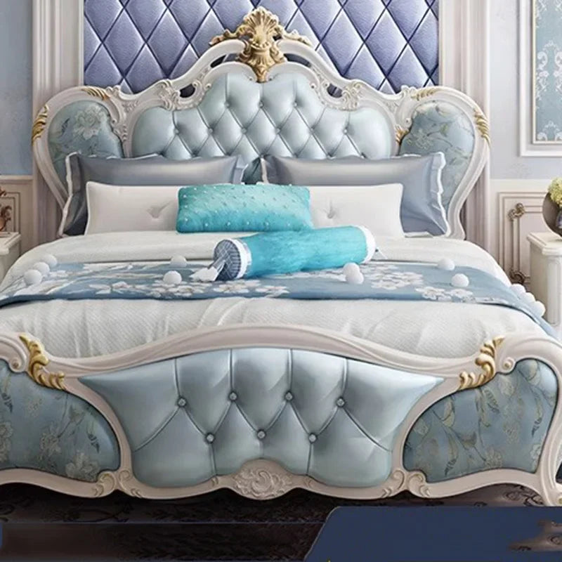 Luxury Frame Double Bed King Size Modern Baby Frame Double Bed Queen Girls Boys White Letto Matrimoniale Bedroom Furniture