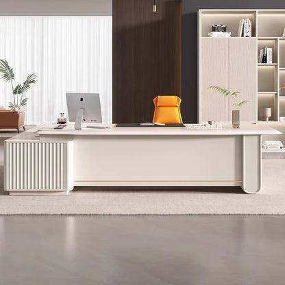 Corner Executive White Work Table Luxury L Shape Desktop Office Desk Computer Meeting Tavolo Scrivania Ufficio Office Furniture