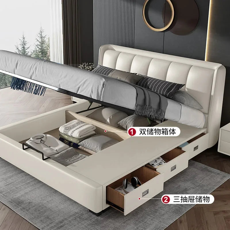 Modern Upholstered Bed Bedroom Set Wooden Multifunctional Bedroom Set Platform Free Shipping Meuble De Chambre Home Furniture