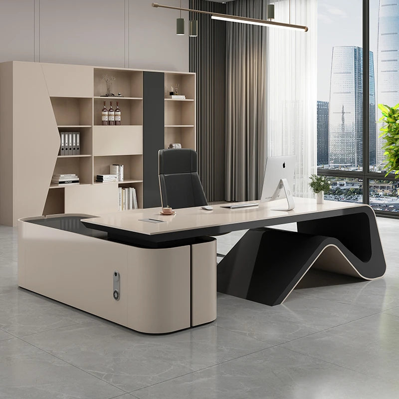 Modern School Desk Table Coffee Conference Boss Work Executive Office Desk Luxury Drawers Table Pour Ordinateur Home Furniture