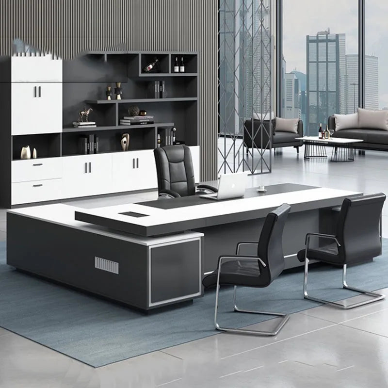 Standing Organizers Office Desk Supplies Luxury Modern European Computer Desks Reception Executive Mesa De Escritorio Furniture