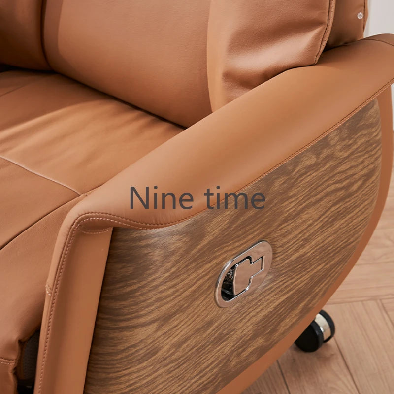 Mobile Swivel Office Chairs High Back Foot Rest Autofull Leather Computer Chair Ergonomic Lounge Sillas De Oficina Furniture