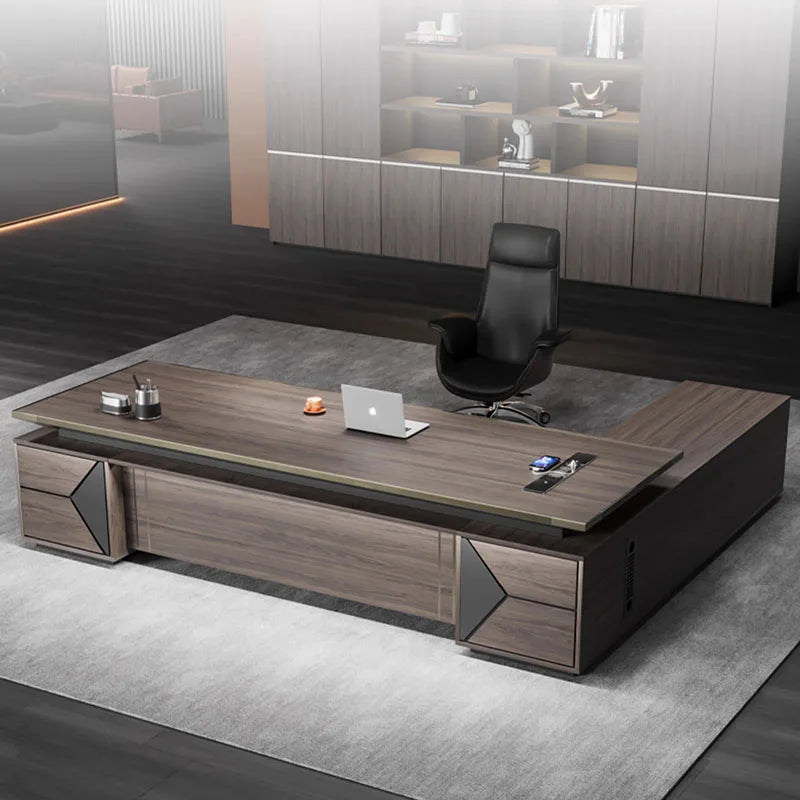 Desktop Drawers Office Desks Storage Monitor Stands Luxury Modern Executive Work Desk Boss Tavolo Scrivania Ufficio Furniture