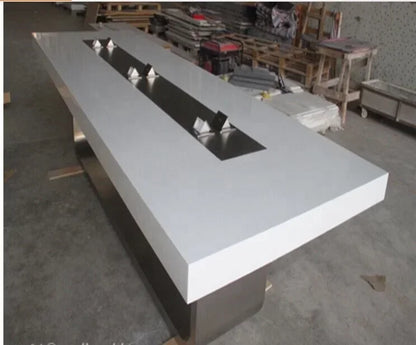 Conference Room Table Design Office White Quartz Stone Corians Marble Top Modern Long Conference Table ,Office Desk Table