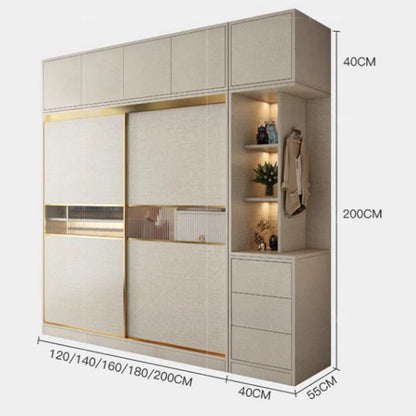 Clothes Storage Wardrobe Modern Luxurious Bedroom Organizer Wardrobe Sliding Doors Multifunction Armario Multiuso Room Furniture