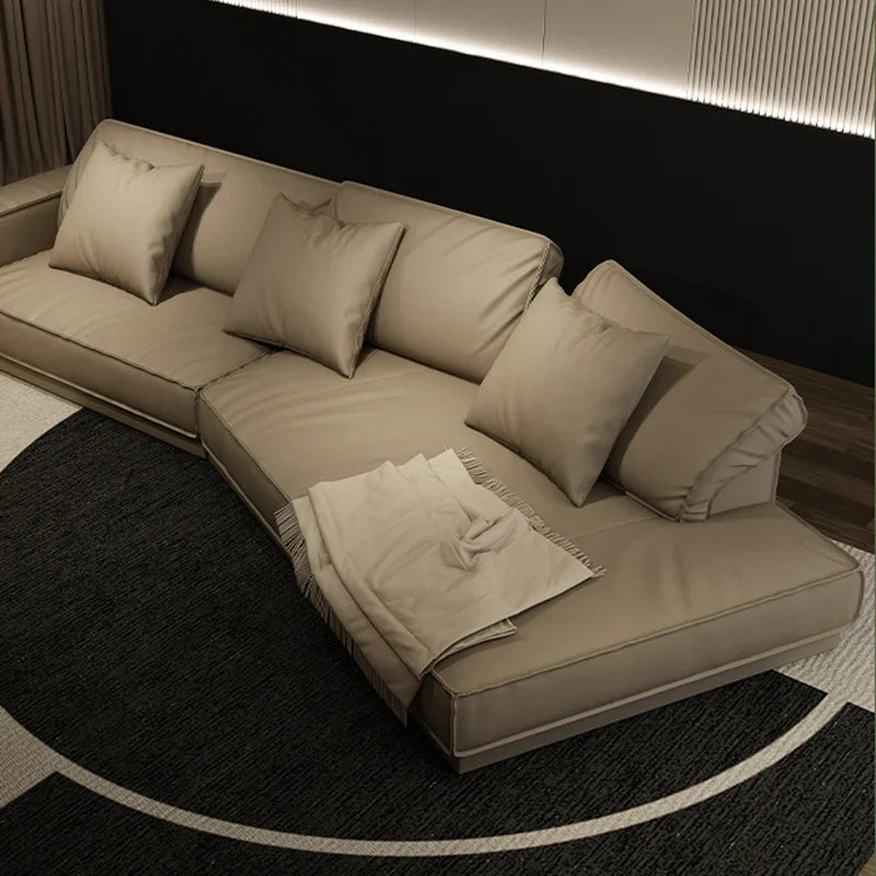 Modern Leather Living Room Sofas Salon Corner Floor Sectional Living Room Sofa Cloud Nordic Muebles Para Hogar Bedroom Furniture