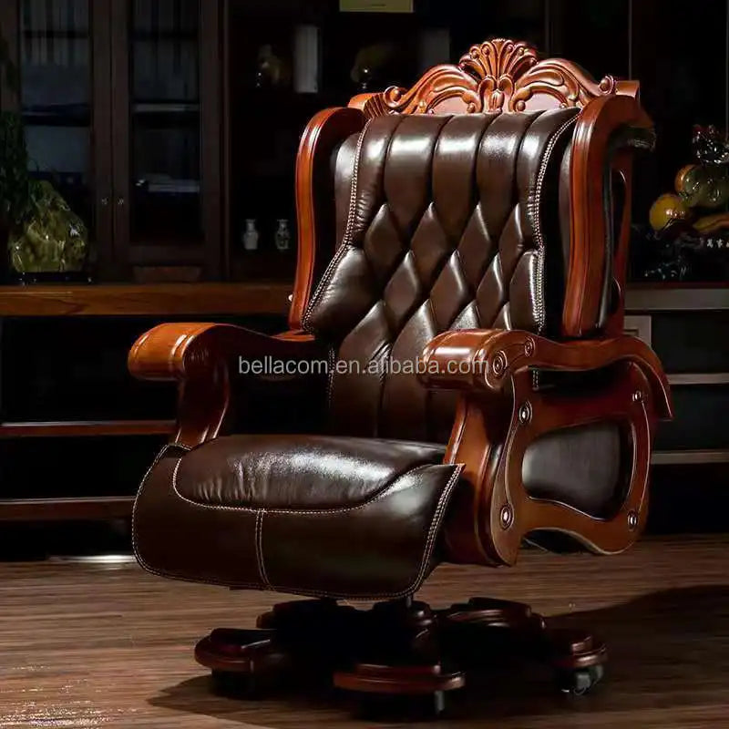 Wholesale ergonomic antique adjustable height executive leather swivel boss office desk chair