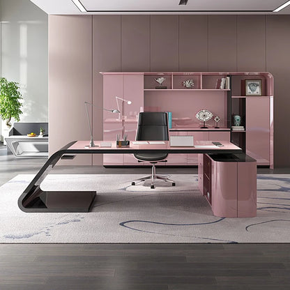 Floor Corner Office Desk L Shaped Reception Executive Luxury Computer Desks European Supplies Mesa Escritorio Modern Furniture