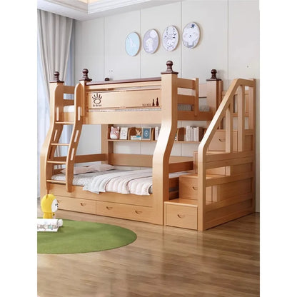 Bunk beds children all-solid wood adult two-story mother-child