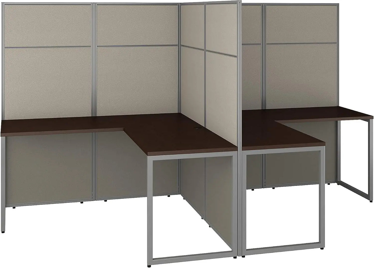 Easy Office 2 Person L Shaped Cubicle Desk Workstation