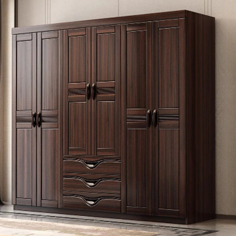 Nordic Wood Wardrobe Multilayer Luxury Doors Storage Closet Wardrobe Shelves Drawers Armario Ropero Dormitorio Bedroom Furniture