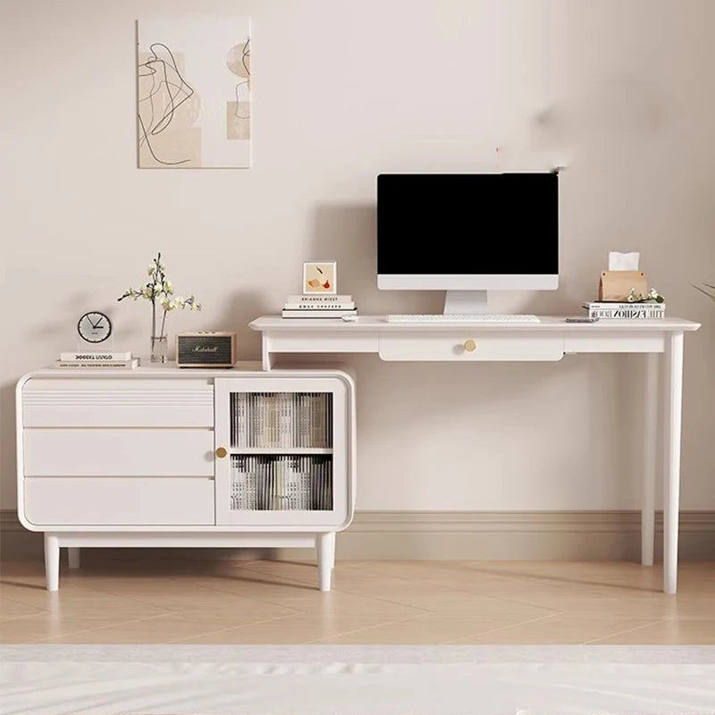 Reception Executive Work Desk Modern Writing Gaming White Computer Table Console Drafting Schreibtisch Media Console Furniture