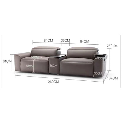 Contemporary cinema sofa electric recliner sofa set furniture luxury leather 2 seater recliner sofa China with arm table