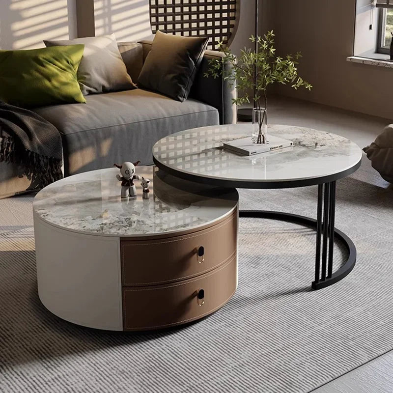 Living Room Storage Coffee Tables Luxury Round Wood Nordic Coffee Tables Design Modern Muebles Para El Hogar Home Furniture