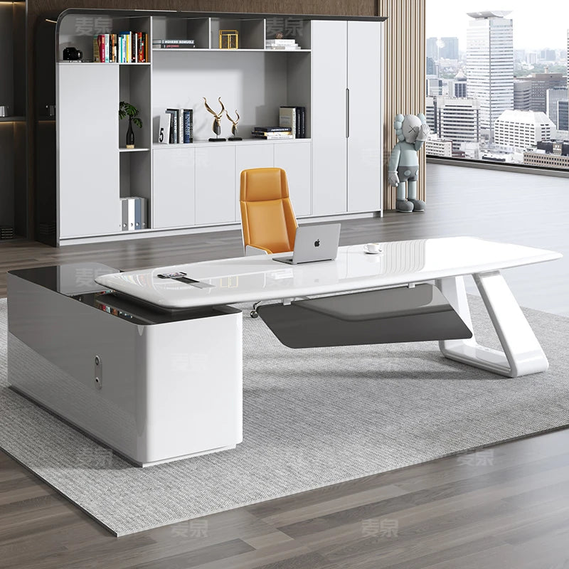 White Computer Executive Desk Mesa Gamimg Office Adjustable Study Work Desk Height Folding Escritorios De Oficina Standing Table