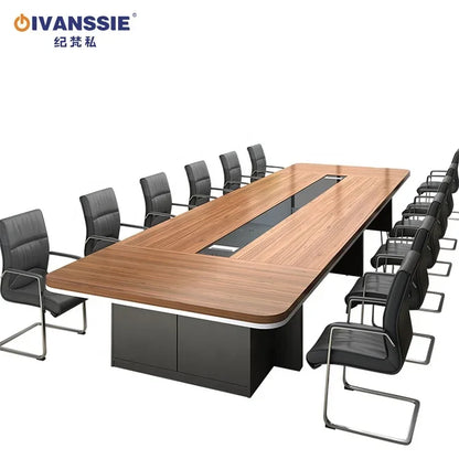 High end wooden 20 person modern meeting room table conference office desk