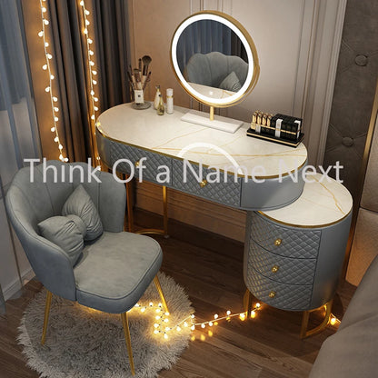 Vanity Dressing Table Mirror Makeup Luxury Drawers Makeup Desk Mobile Organizer Meubles De Chambre Luxury Bedroom Furniture