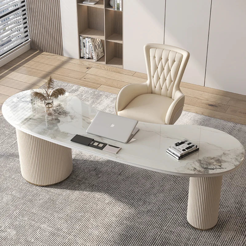 White Standing Computer Desk Table Storage Modern Executive Office Desk Table Luxury Table Pour Ordinateur Home Furniture