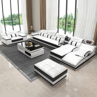 Luxury Modern Sofa Leather Massage Reclining Sectional Couch Lounge Daybed Canape Salon De Luxe Living Room Furniture