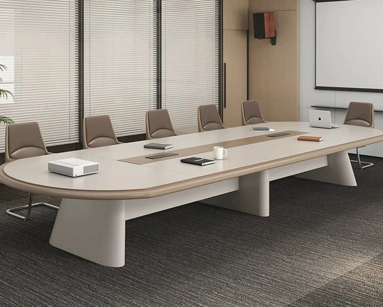 Painted Conference Table, Long Table, Modern and Minimalist Conference Room, Conference Table, Strip Negotiation Table and Chair