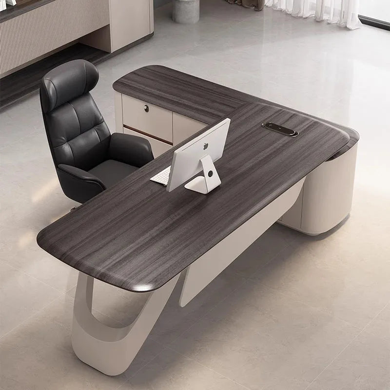 Computer Drawers Office Desk Writing Storage Workstation Designer Corner Executive Office Desk Luxury Mesa Escritorio Furniture