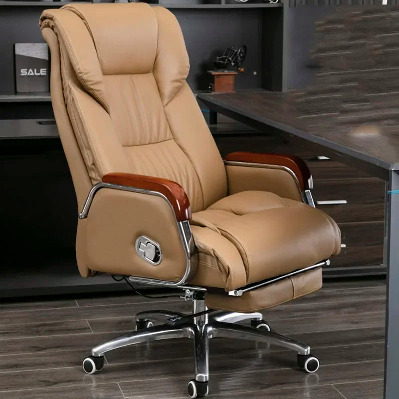 Leather Comfy Office Chair Reading Cushion Luxury Ergonomic Computer Floor Desk Chair Study Sillas De Oficina Rome Furniture