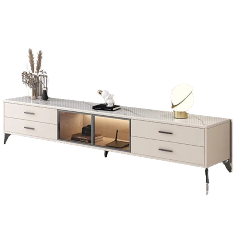 White Tv Stand With Fireplace 75-In Storage Coffee Tables Tv Unit Living Room Luxury Modern Mueble Tv Colgante Home Furniture