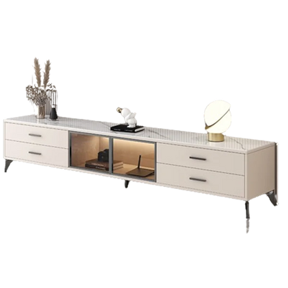 White Tv Stand With Fireplace 75-In Storage Coffee Tables Tv Unit Living Room Luxury Modern Mueble Tv Colgante Home Furniture