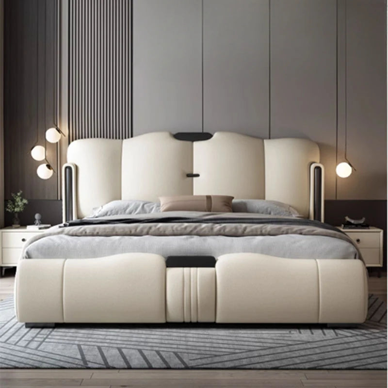 Headboard Frame Double Bed Luxury European King Size Matress Twin Double Bed Hotel Modern Letto Matrimoniale Bedroom Furniture