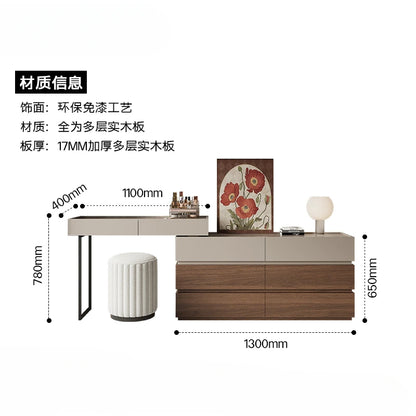 Office Solid Wood Dressers Brown Closet Vanity Chair Cosmetic Table Dressers Luxurious Pentiadeira Feminina Toilet Furniture