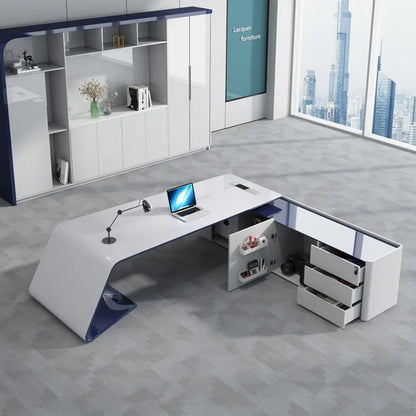 Work White Office Desks Writing Luxury Minimalist Modern Computer Executive Office Desk Storage Biurka Komputerowe Furnitures